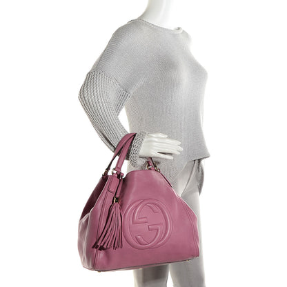 Gucci Pebbled Calfskin Medium Soho Shoulder Bag Fresia Rose 2 of 7