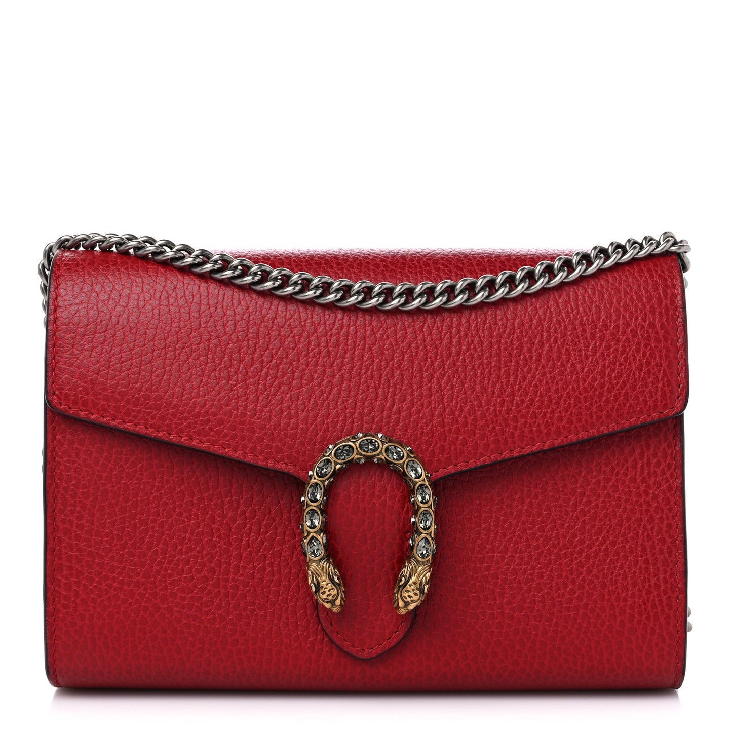Calfskin Mini Dionysus Chain Wallet Hibiscus Red