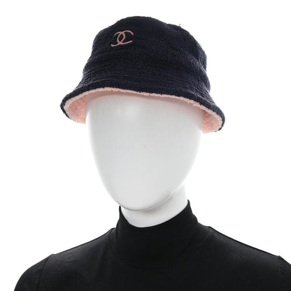 Chanel Cotton Terry Cloth CC Bucket Hat S Blue Pink 2 of 9
