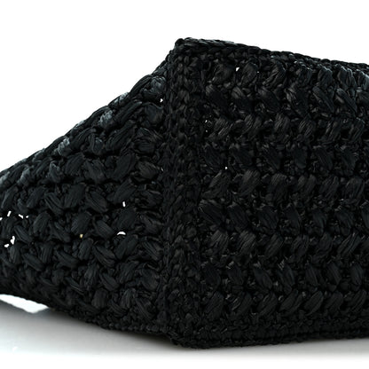Chanel Raffia Coco Beach Shopping Bag Black 9 of 10