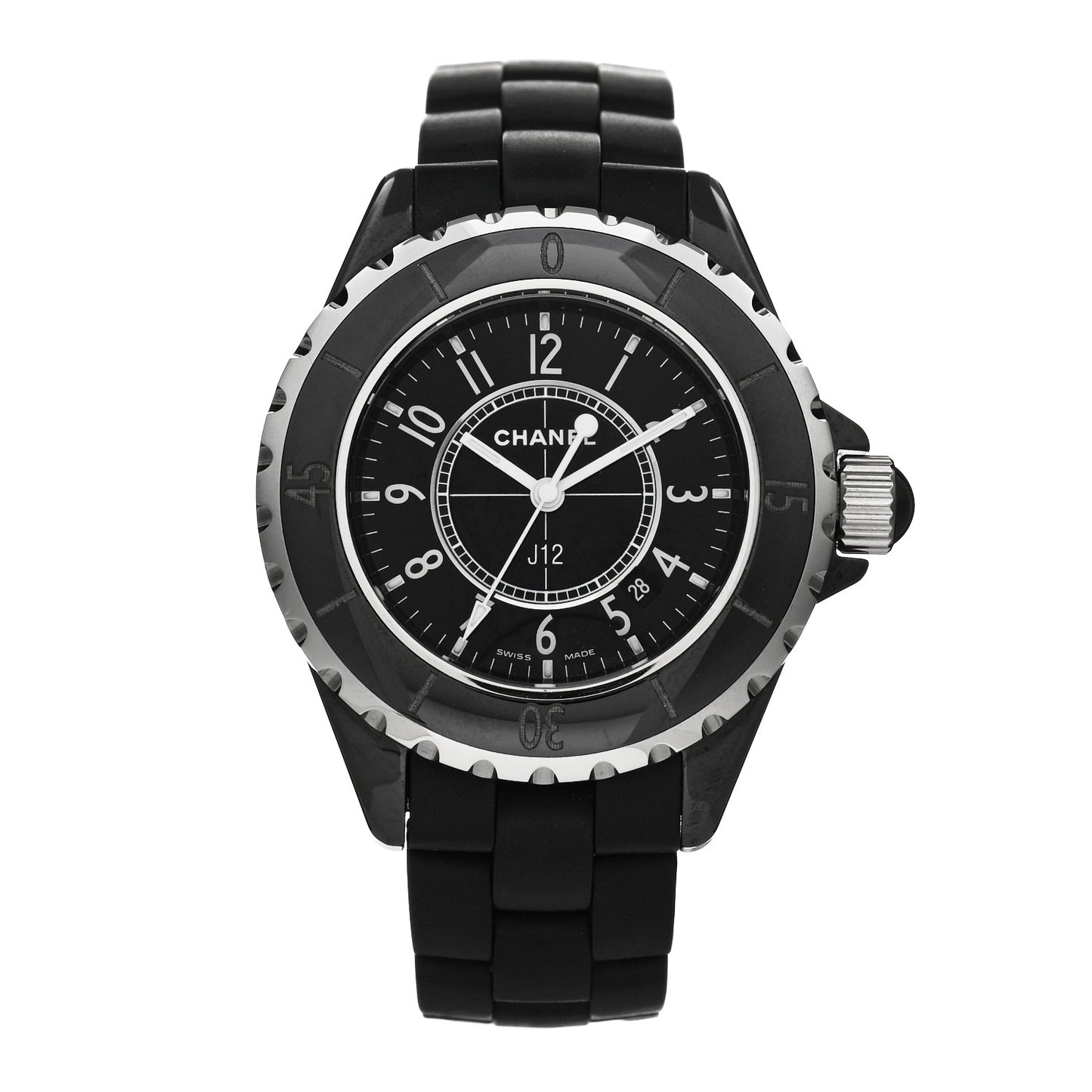 Stainless Steel Matte Ceramic 33mm J12 Quartz Watch Black