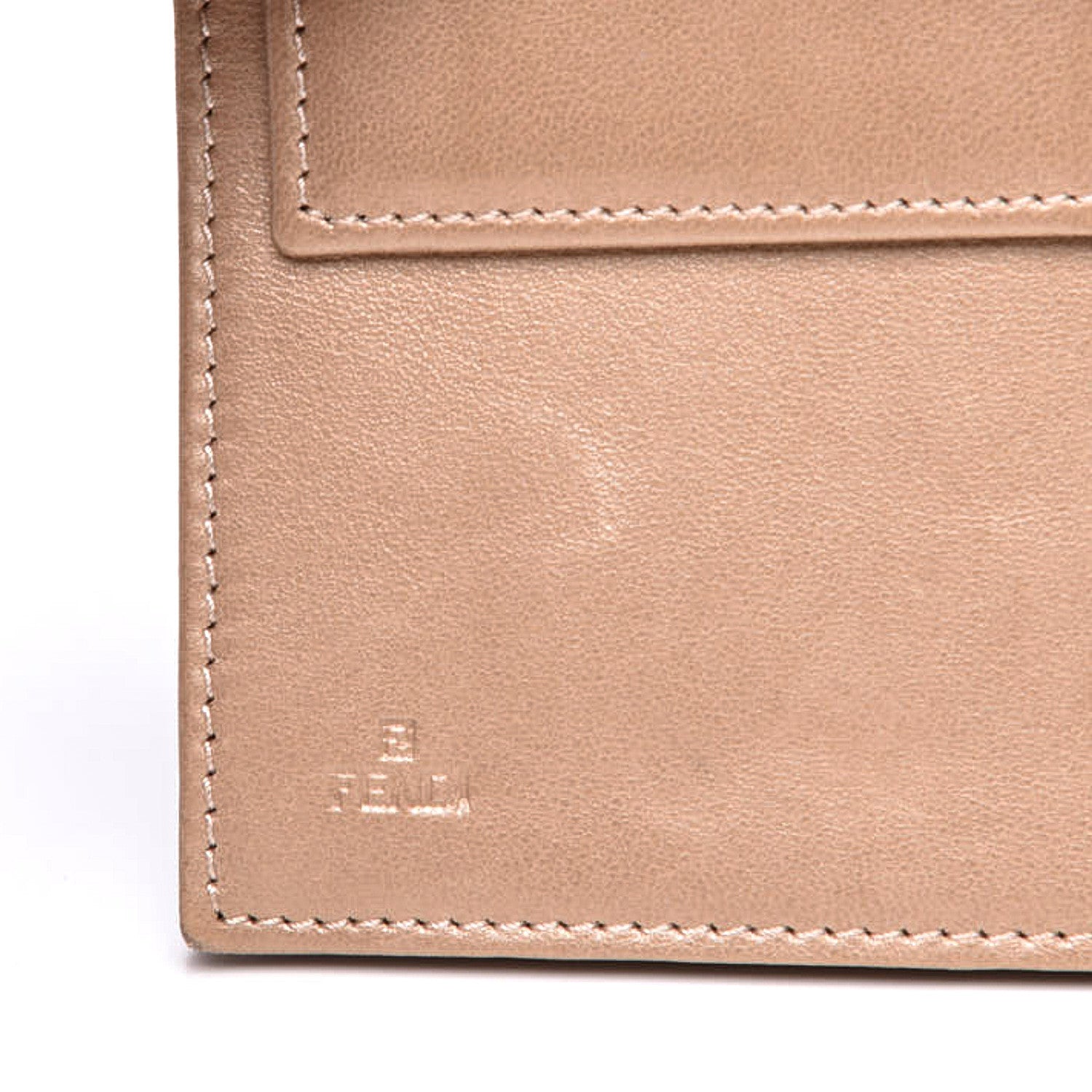 Fendi Metallic Nappa Logo Embossed Long Wallet On Chain Gold 7 of 12