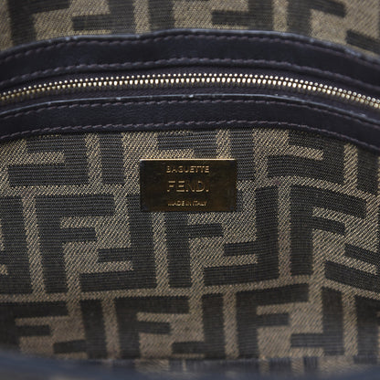 Fendi Fabric Jacquard FF 1974 Medium Baguette Tobacco Moro Black 7 of 10