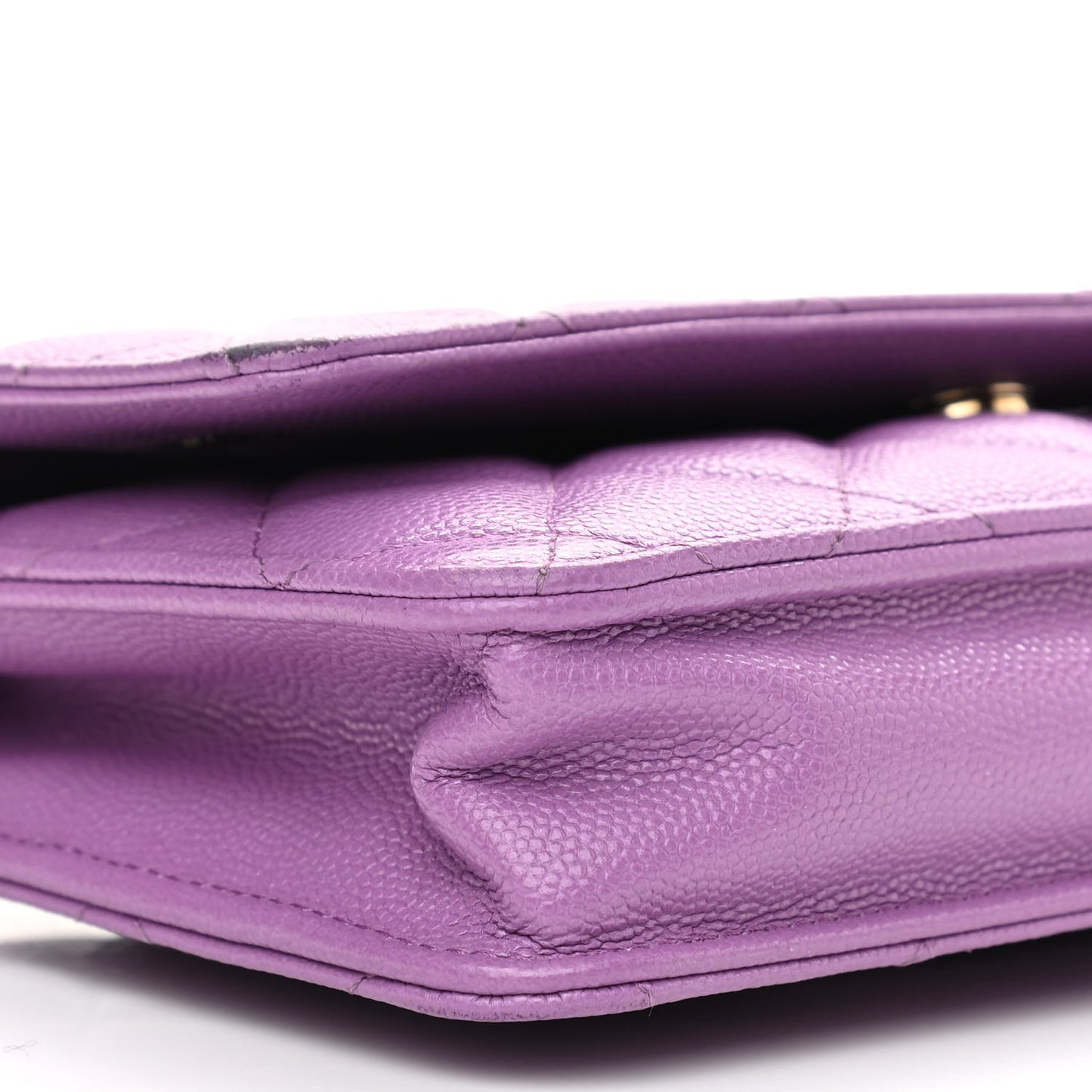 Caviar Quilted Wallet On Chain WOC Purple