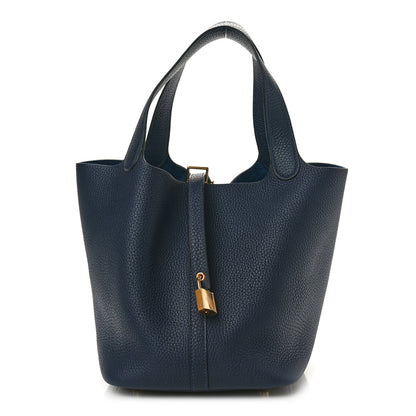 Hermes Taurillon Clemence Picotin Lock 18 PM Bleu Nuit 1 of 10