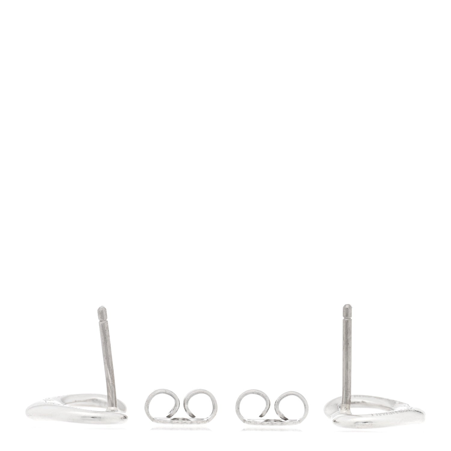 Tiffany Sterling Silver Elsa Peretti 11mm Open Heart Earrings 3 of 4