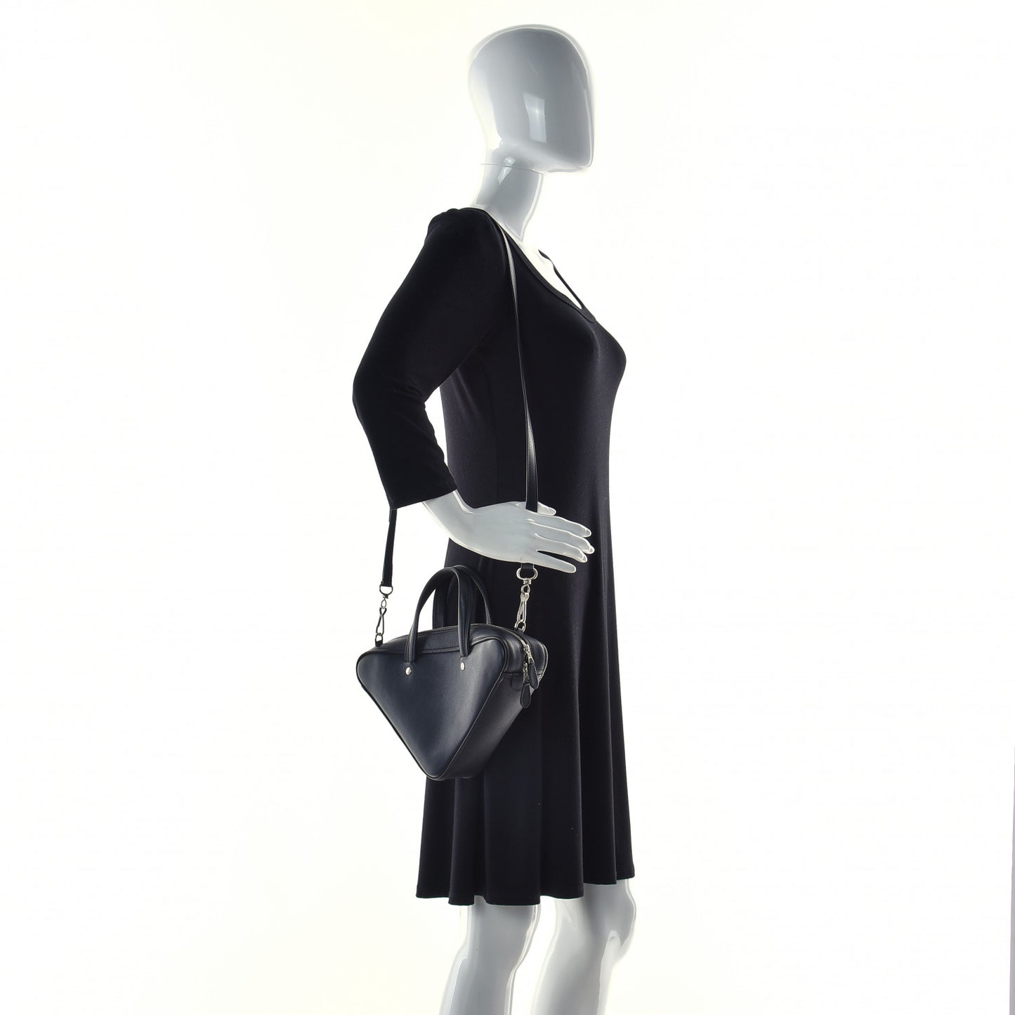 Calfskin XS Triangle Duffle Black