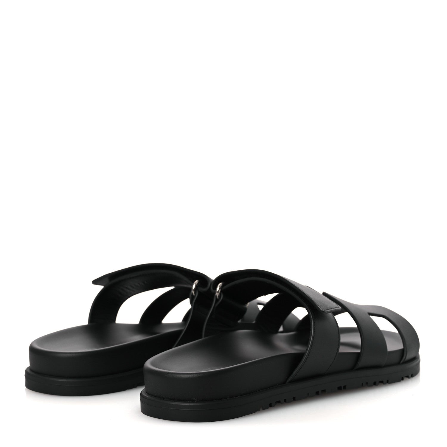 Hermes Calfskin Womens Chypre Sandals 38 Black 5 of 11