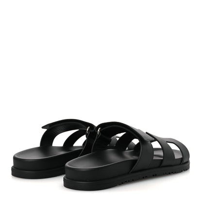 Hermes Calfskin Womens Chypre Sandals 38 Black 5 of 11