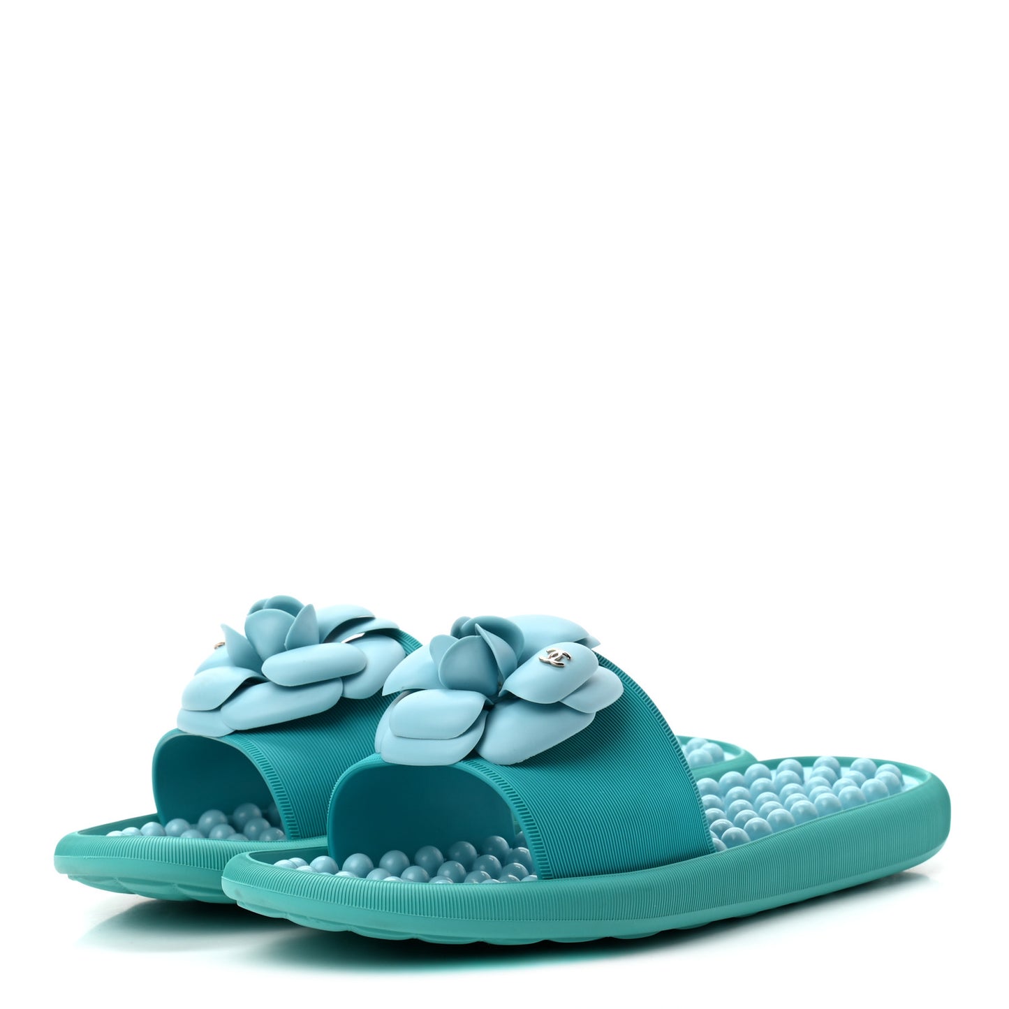Thermoplastic PVC Camellia Mule Sandals 36 Navy
