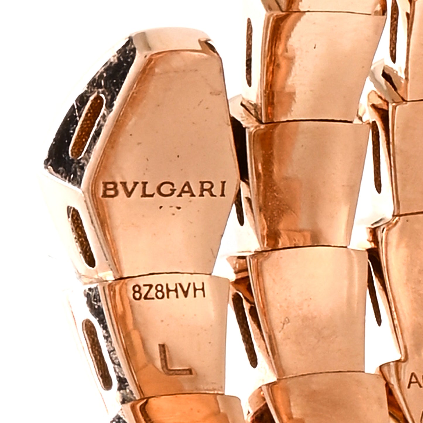 18K Rose Gold Diamond Serpenti Viper Wrap Ring L