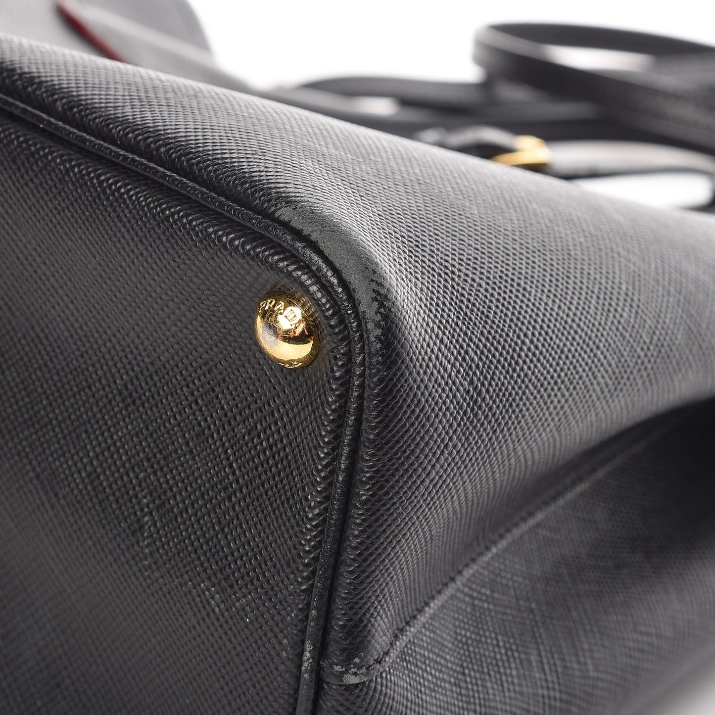 Saffiano Cuir Medium Double Bag Black Fuoco