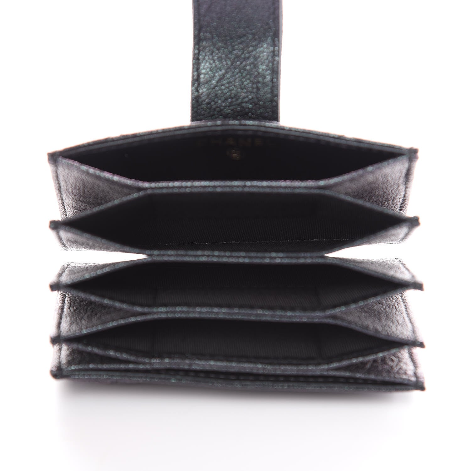 Chanel Iridescent Caviar Quilted Gusseted Card Holder Black 5 of 9