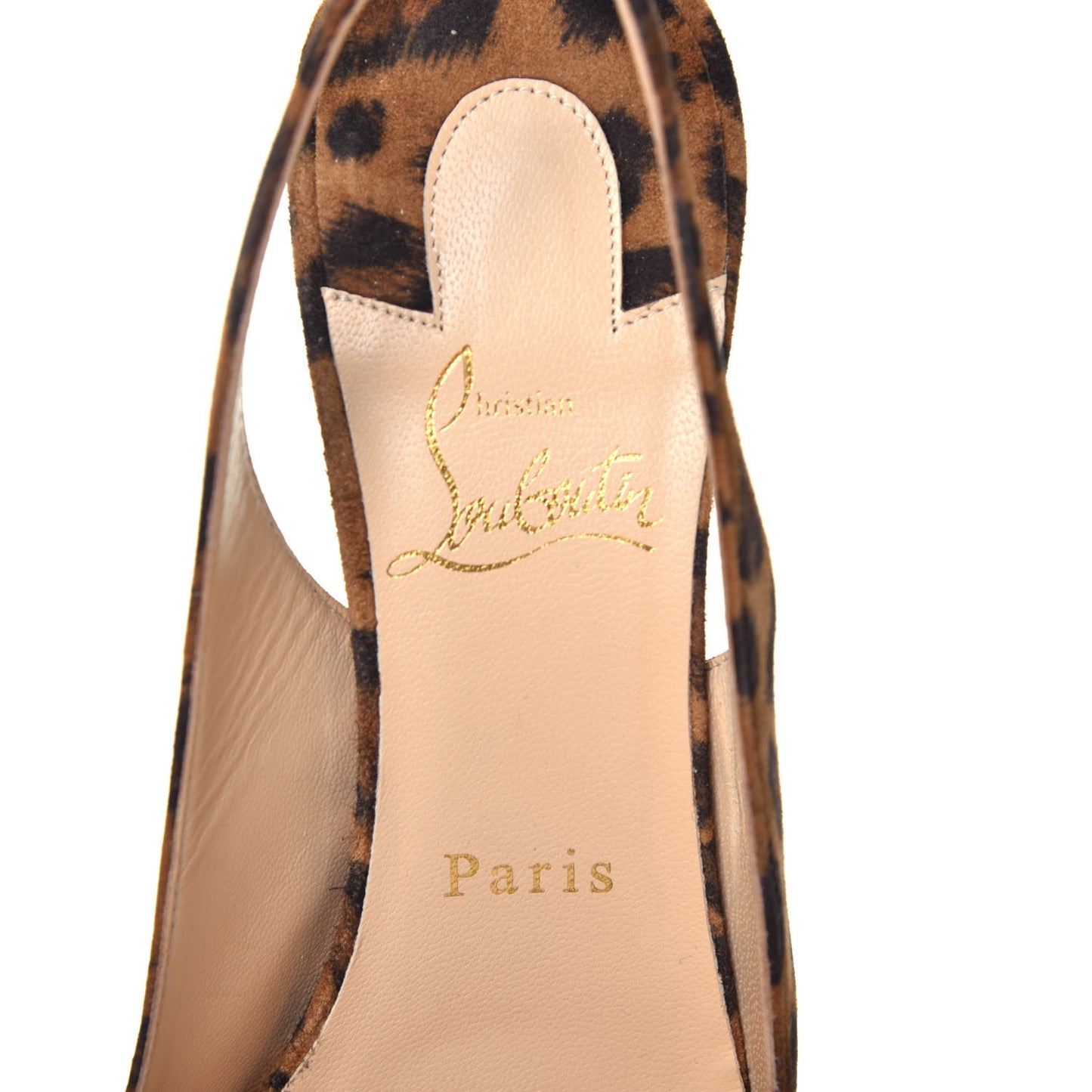 Veau Velours Leopard Clare Sling 80 Pumps 38.5 Caramel