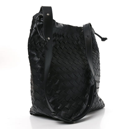 Bottega Veneta Nappa Intrecciato Biblioteca Bucket Bag Black 3 of 11