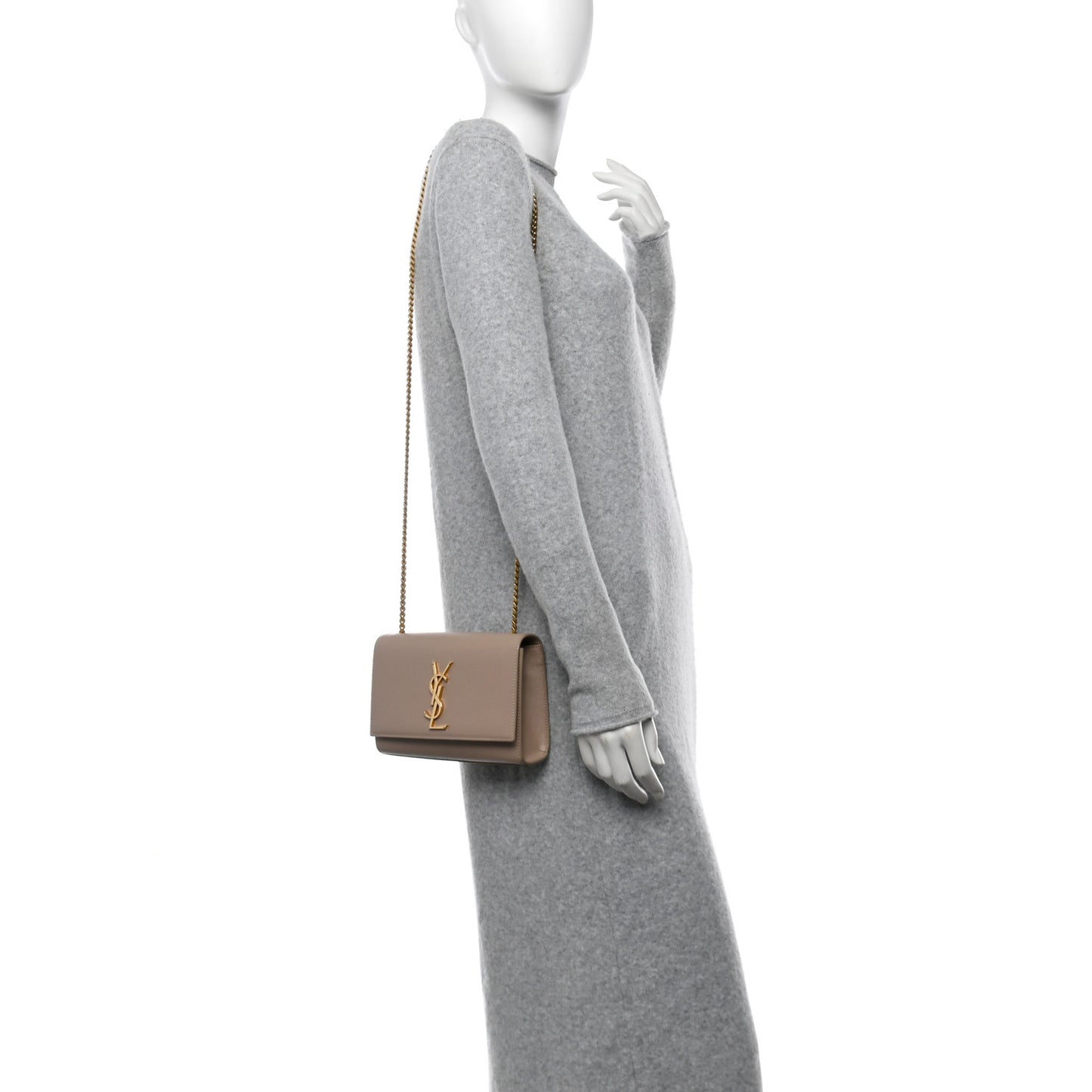 Grain De Poudre Small Monogram Kate Satchel Dark Beige