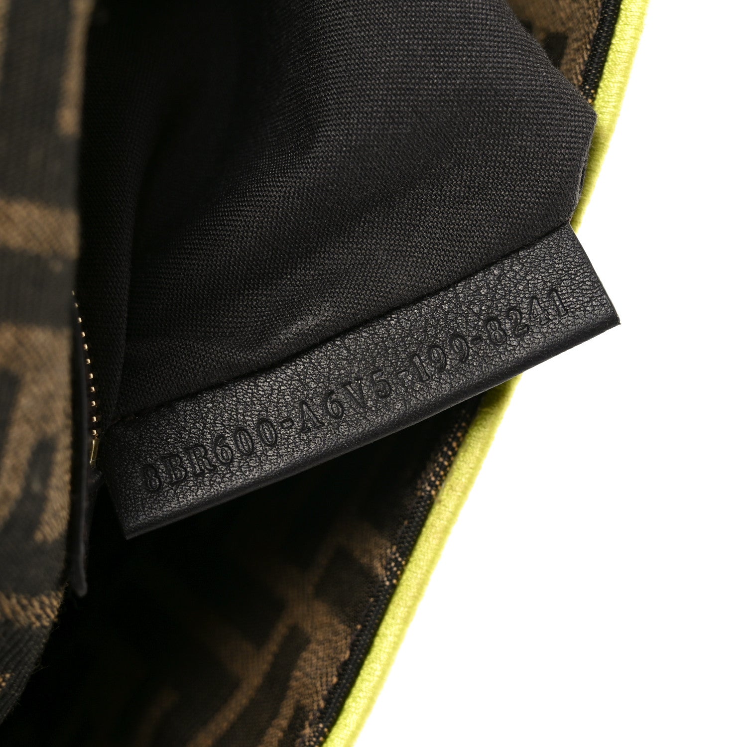 Fendi Fabric Jacquard FF 1974 Large Baguette Tobacco Moro Giallo Fluo 7 of 11