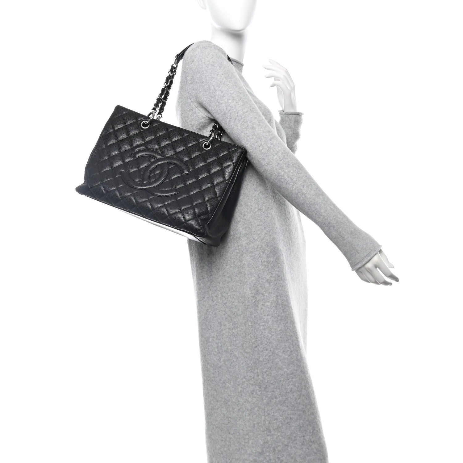 Chanel Caviar Quilted Grand Shopping Tote GST Black 2 of 10