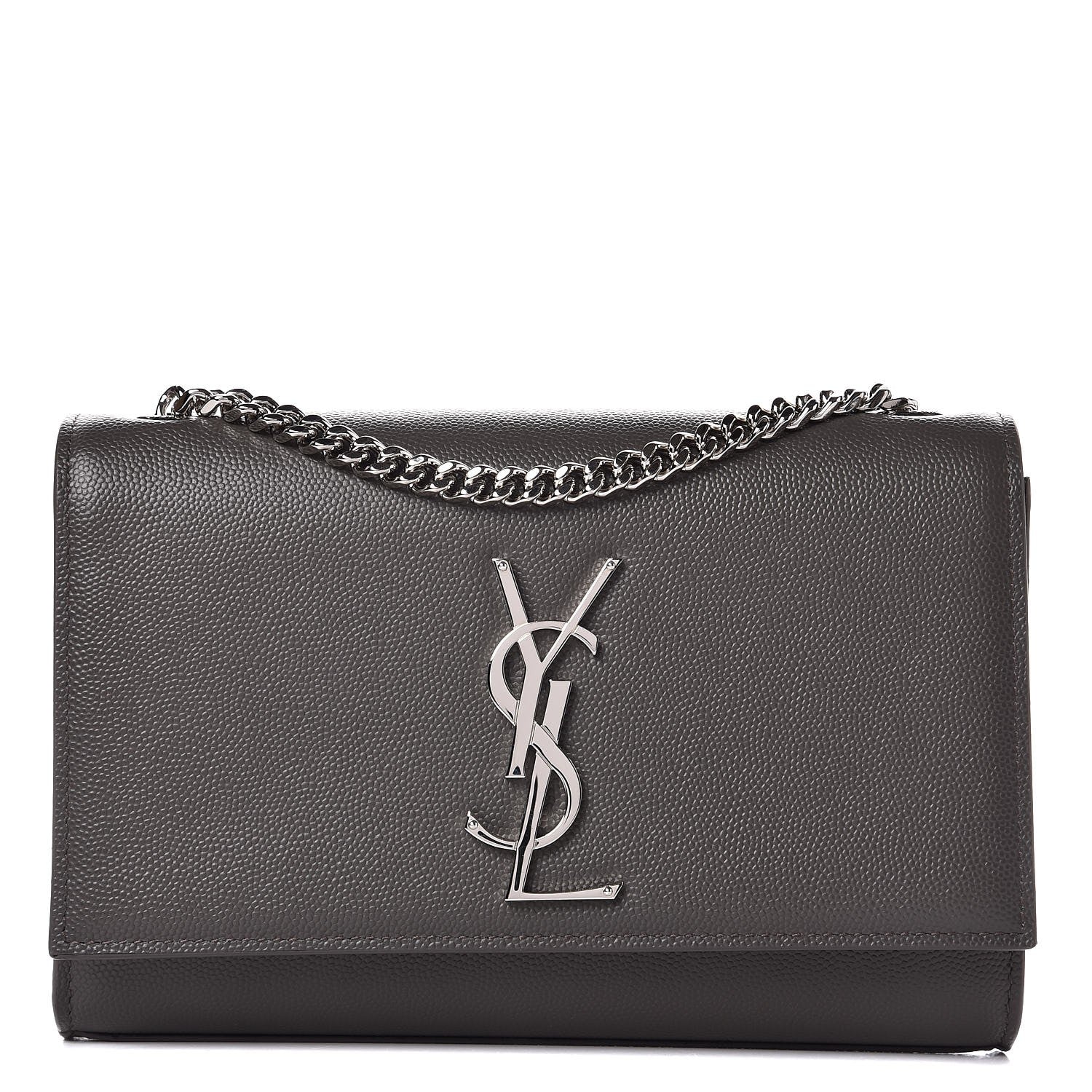 Saint Laurent Grain De Poudre Small Monogram Kate Satchel Earth 1 of 7
