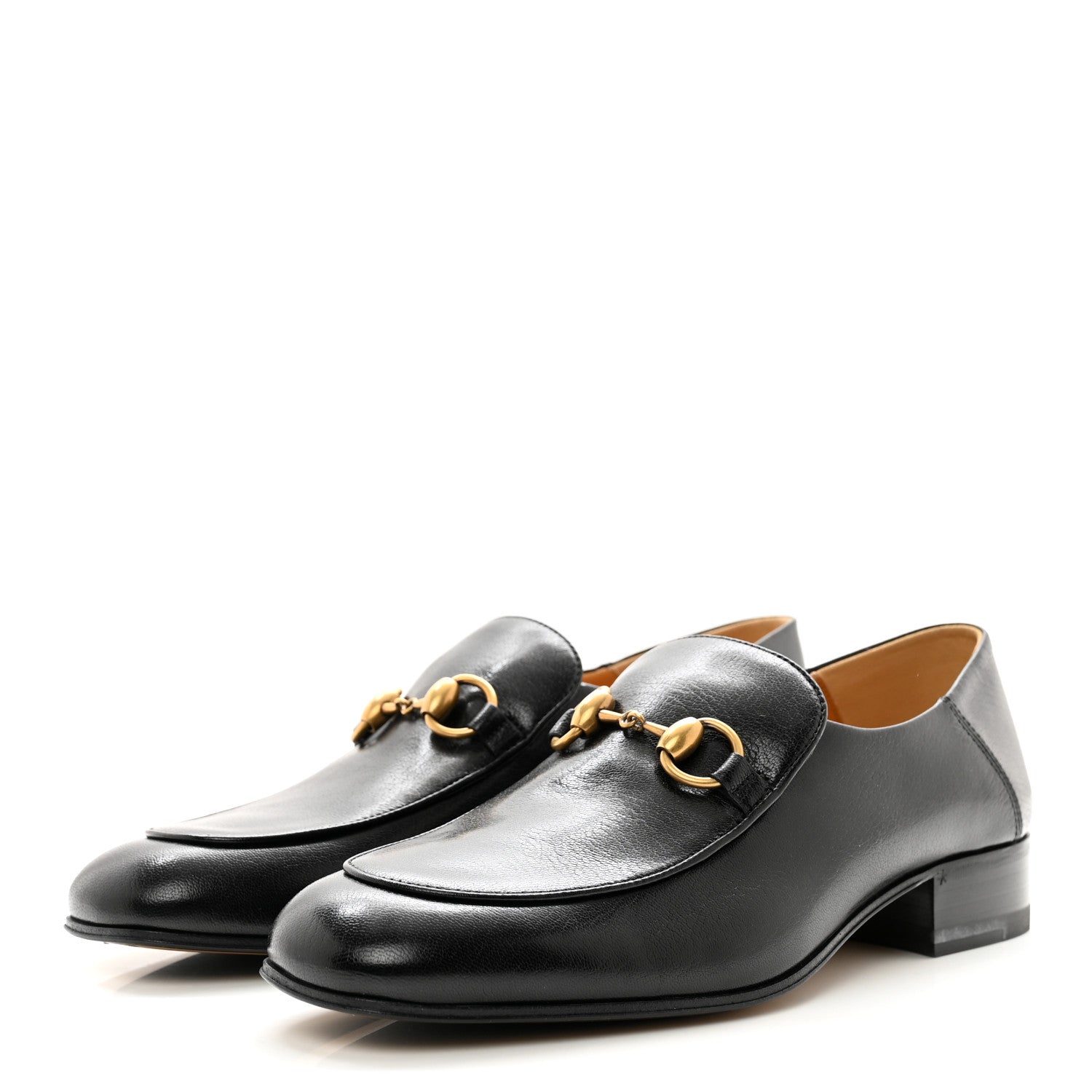 Gucci Goatskin Womens Horsebit Mid-Heel Loafers 39 Black 4 of 8