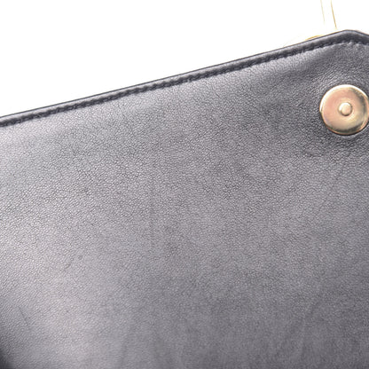 Saint Laurent Lambskin Matelasse Chevron Monogram Medium Sulpice Bag Black 10 of 12