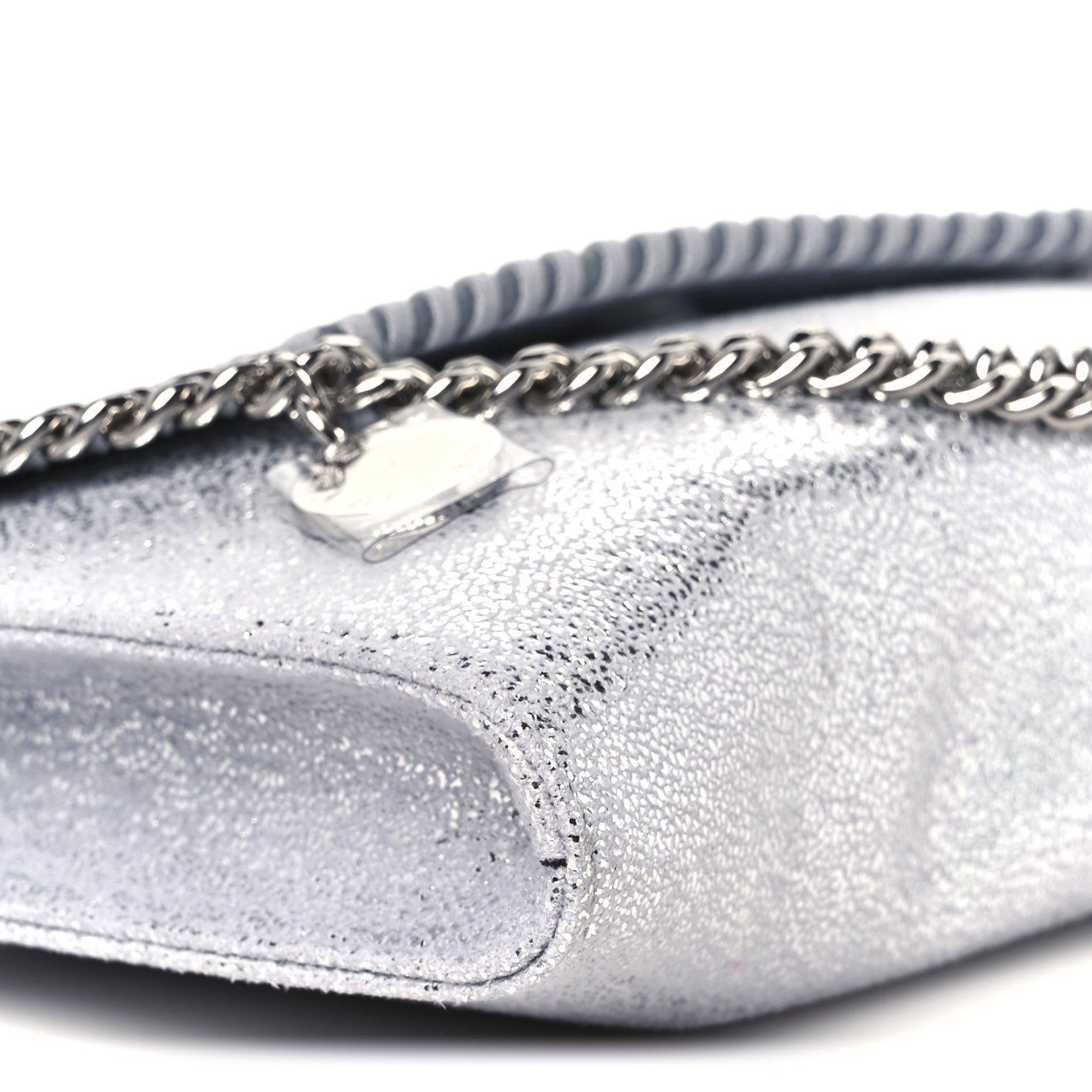 Stella McCartney Metallic Shaggy Deer Mini Falabella Crossbody Bag Silver 10 of 11
