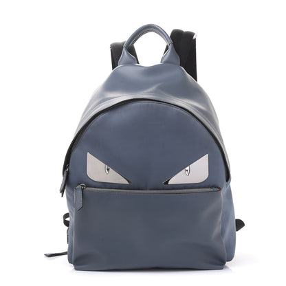 Fendi Nylon Vitello Liberty Metal Monster Eyes Rounded Backpack Tempesta 1 of 8