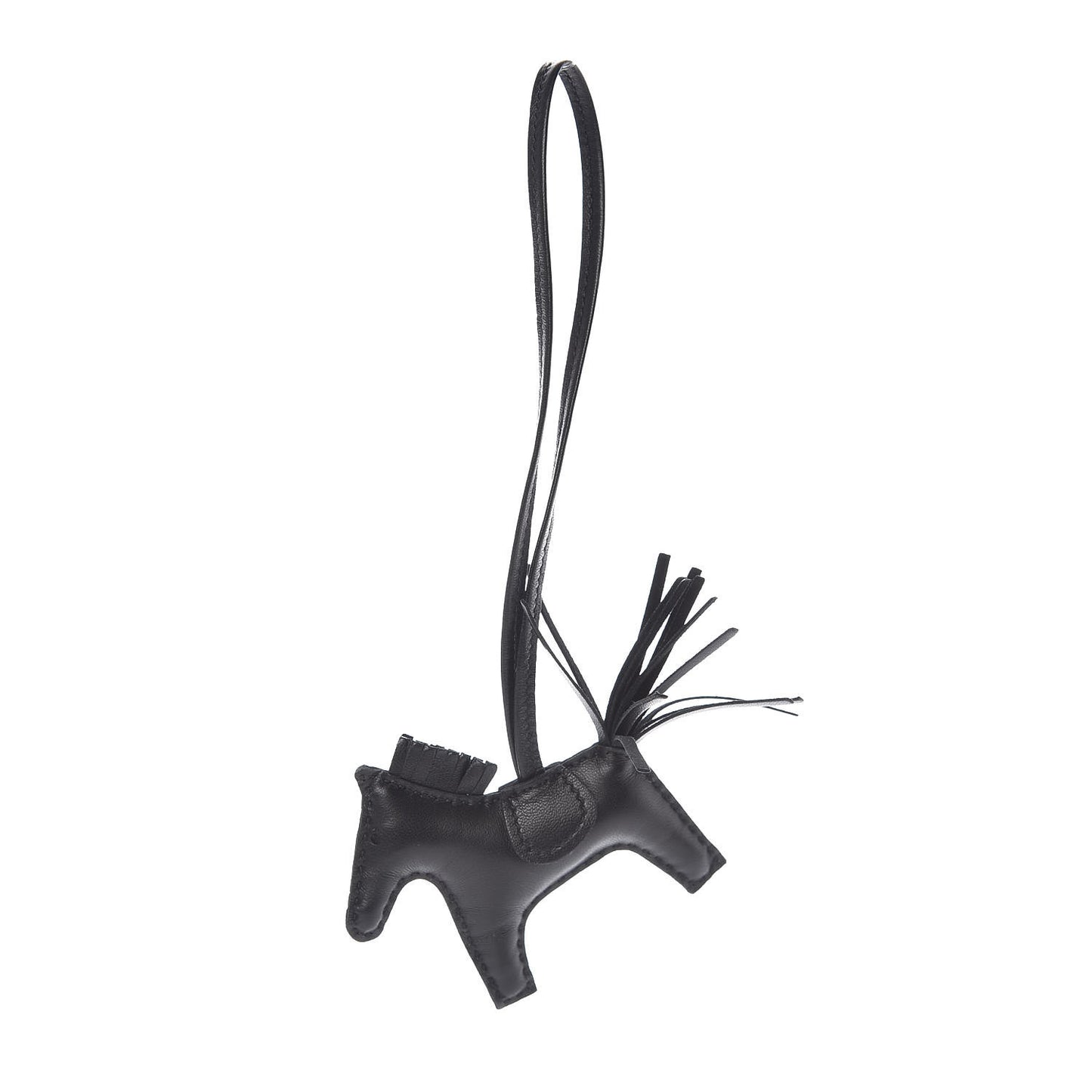 Milo Lambskin Grigri Rodeo Horse Bag Charm PM So Black