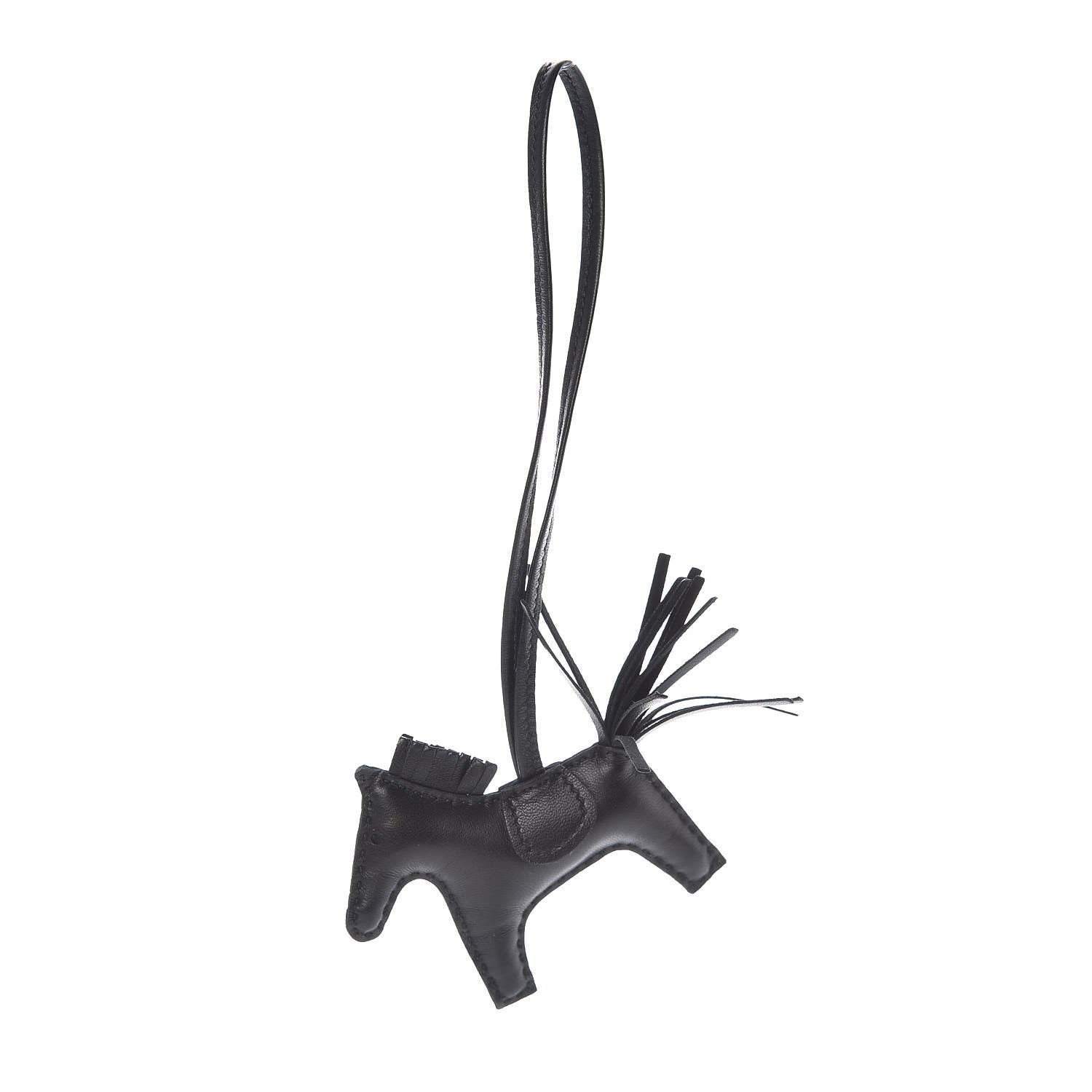 Hermes Milo Lambskin Grigri Rodeo Horse Bag Charm PM So Black 1 of 4