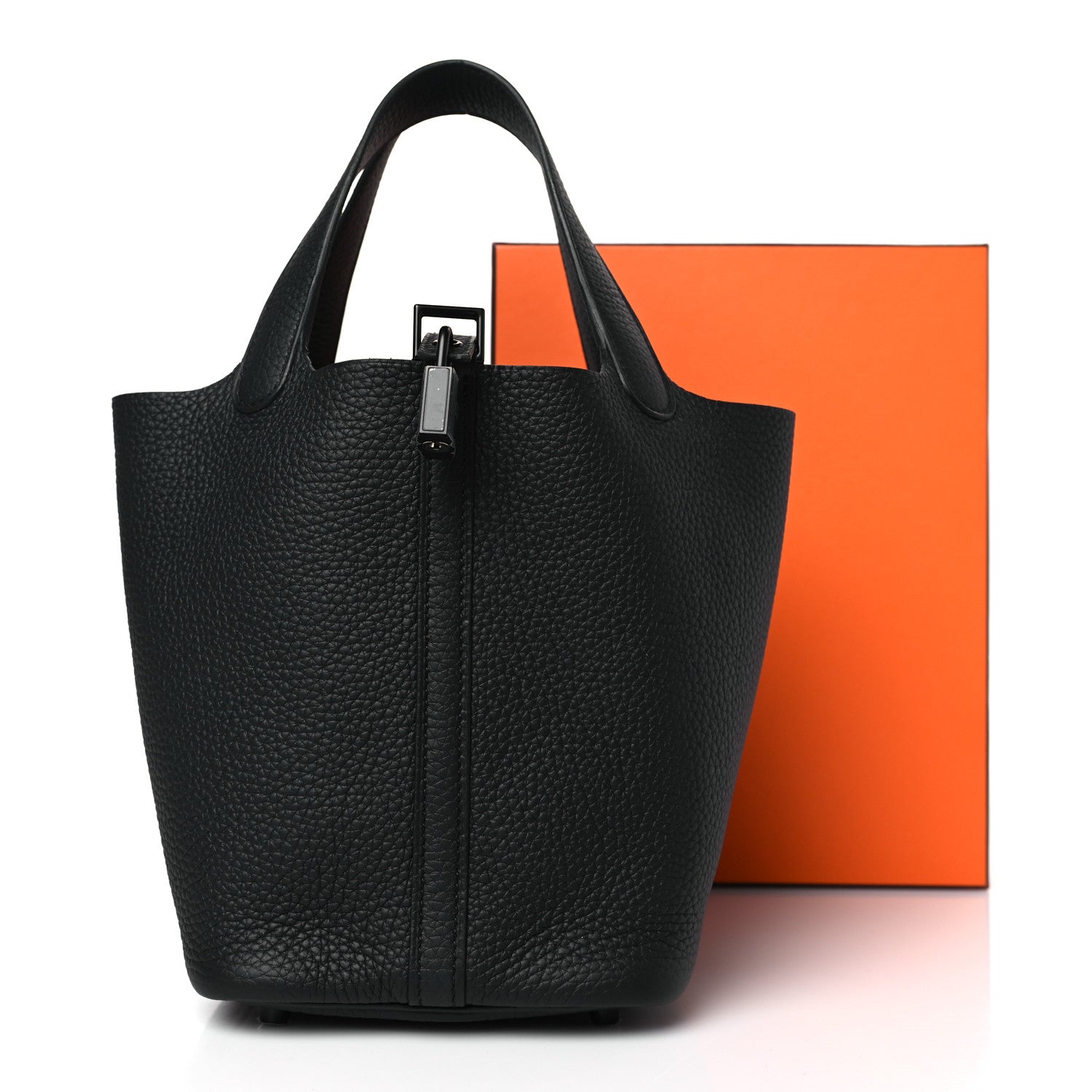 Hermes Taurillon Clemence Monochrome Picotin Lock 18 PM Black 9 of 9
