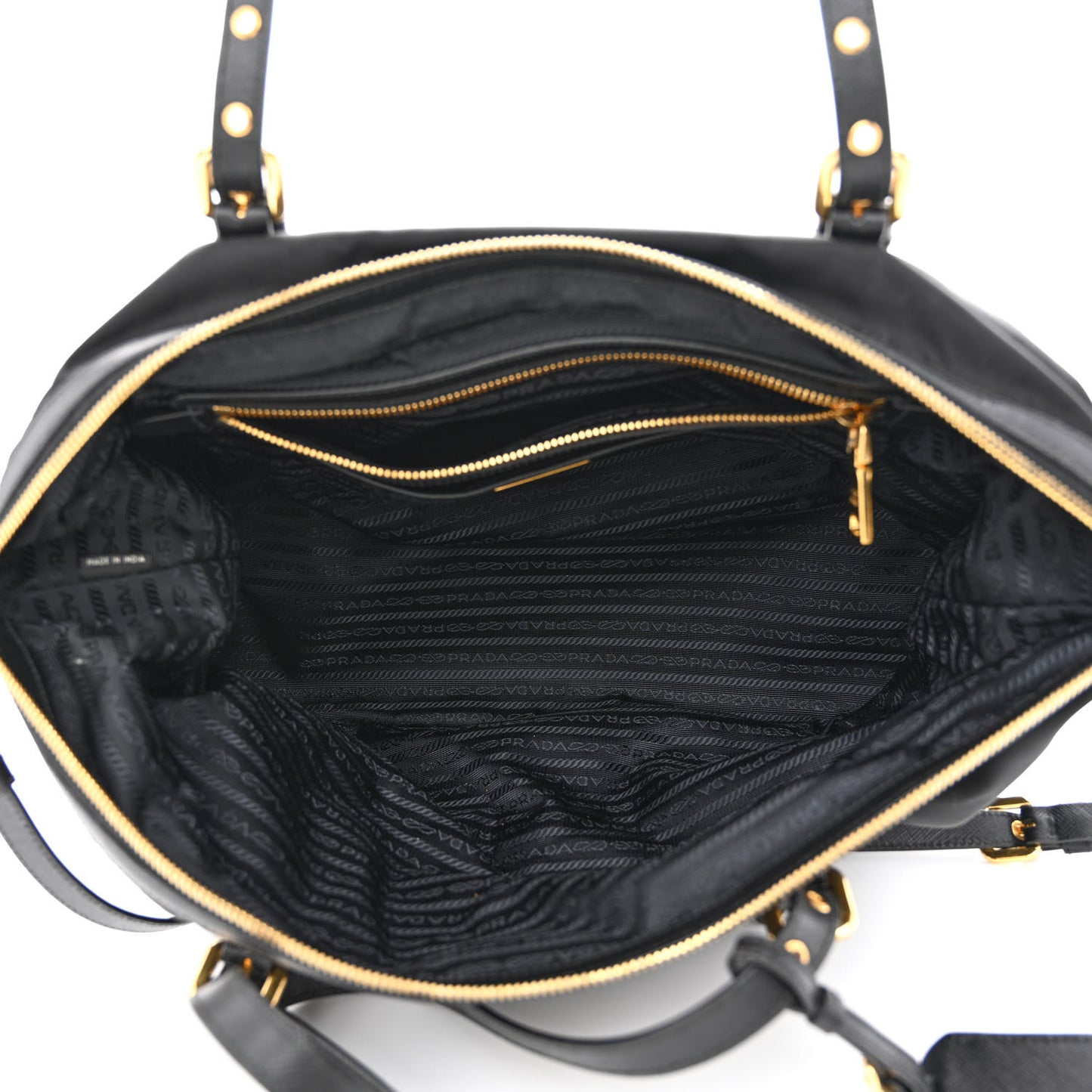 Tessuto Nylon Saffiano Tote Black