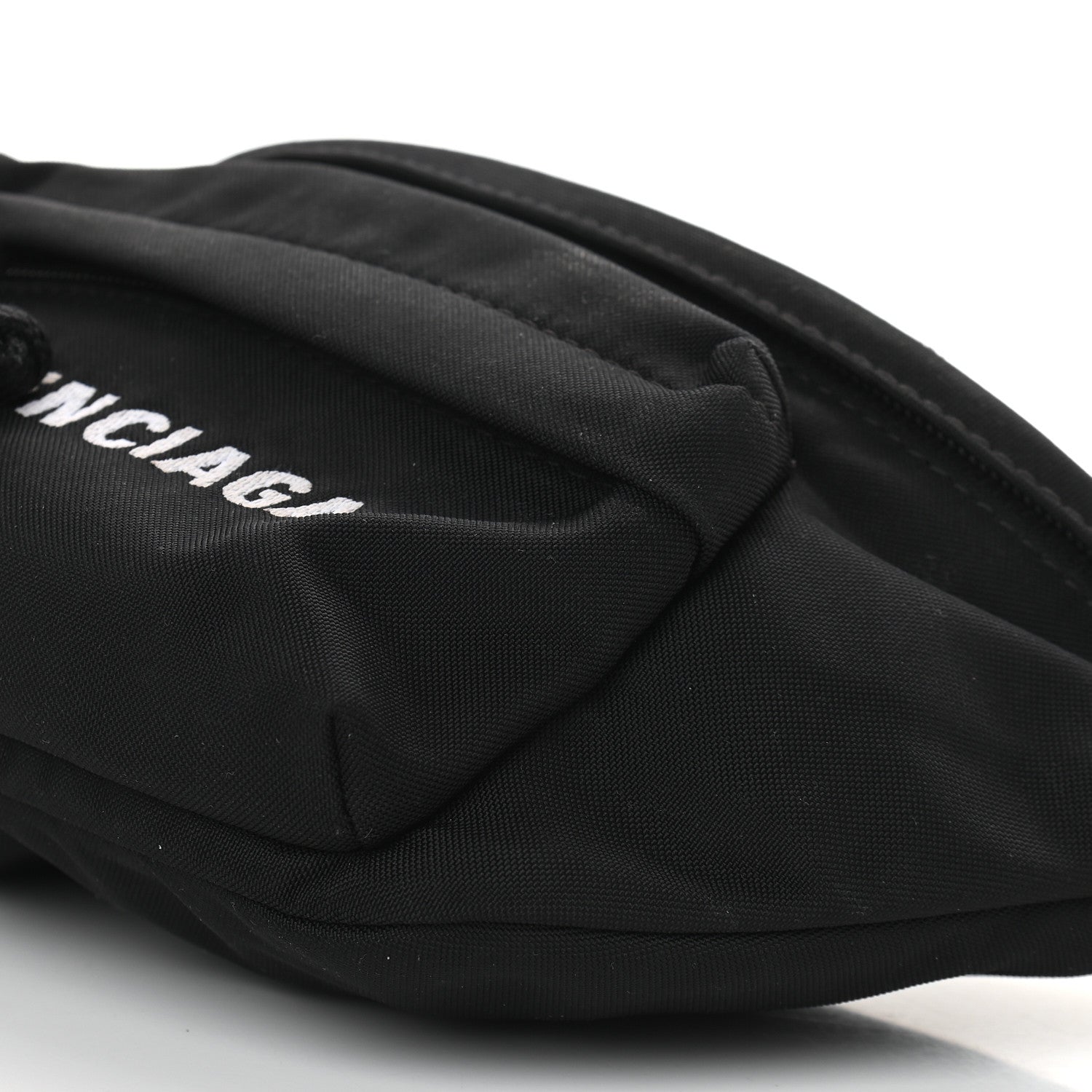 Balenciaga Sport Nylon Logo Embroidered Wheel Belt Bag Black White 8 of 8