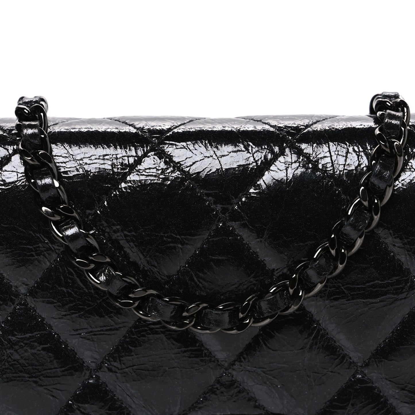 Glazed Aged Calfskin Reissue Wallet On Chain WOC So Black