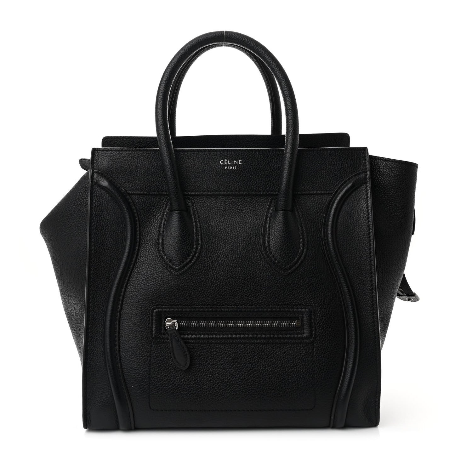 Drummed Calfskin Mini Luggage Black