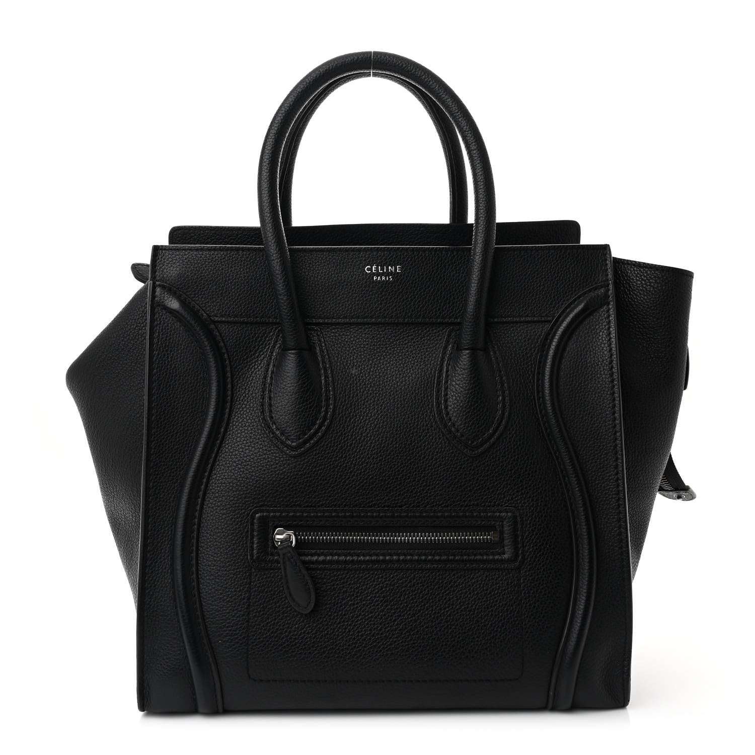 Celine Drummed Calfskin Mini Luggage Black 1 of 10