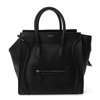Celine Drummed Calfskin Mini Luggage Black 1 of 10
