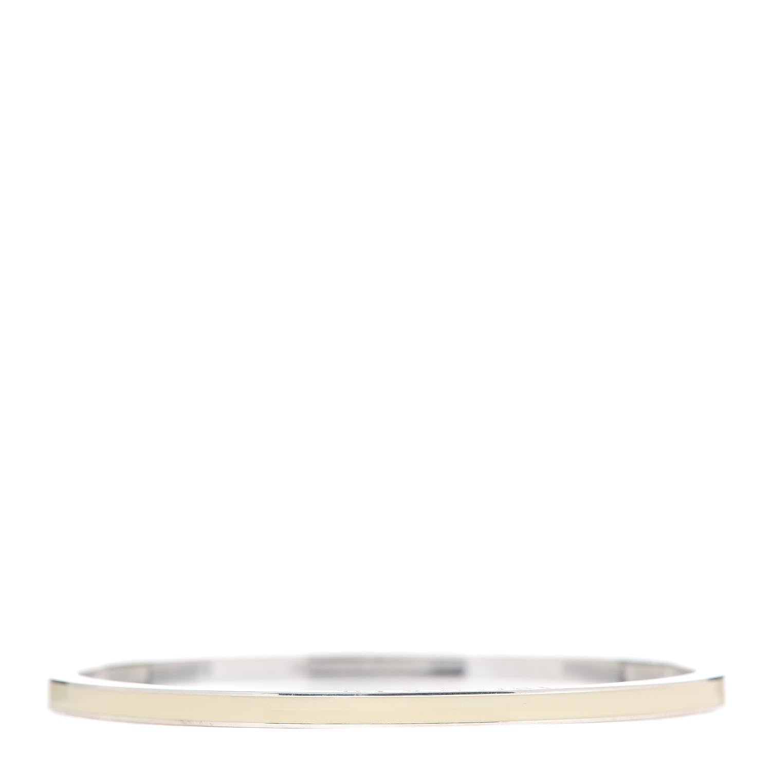 Tiffany Sterling Silver Enamel Bangle Bracelet Cream 1 of 7