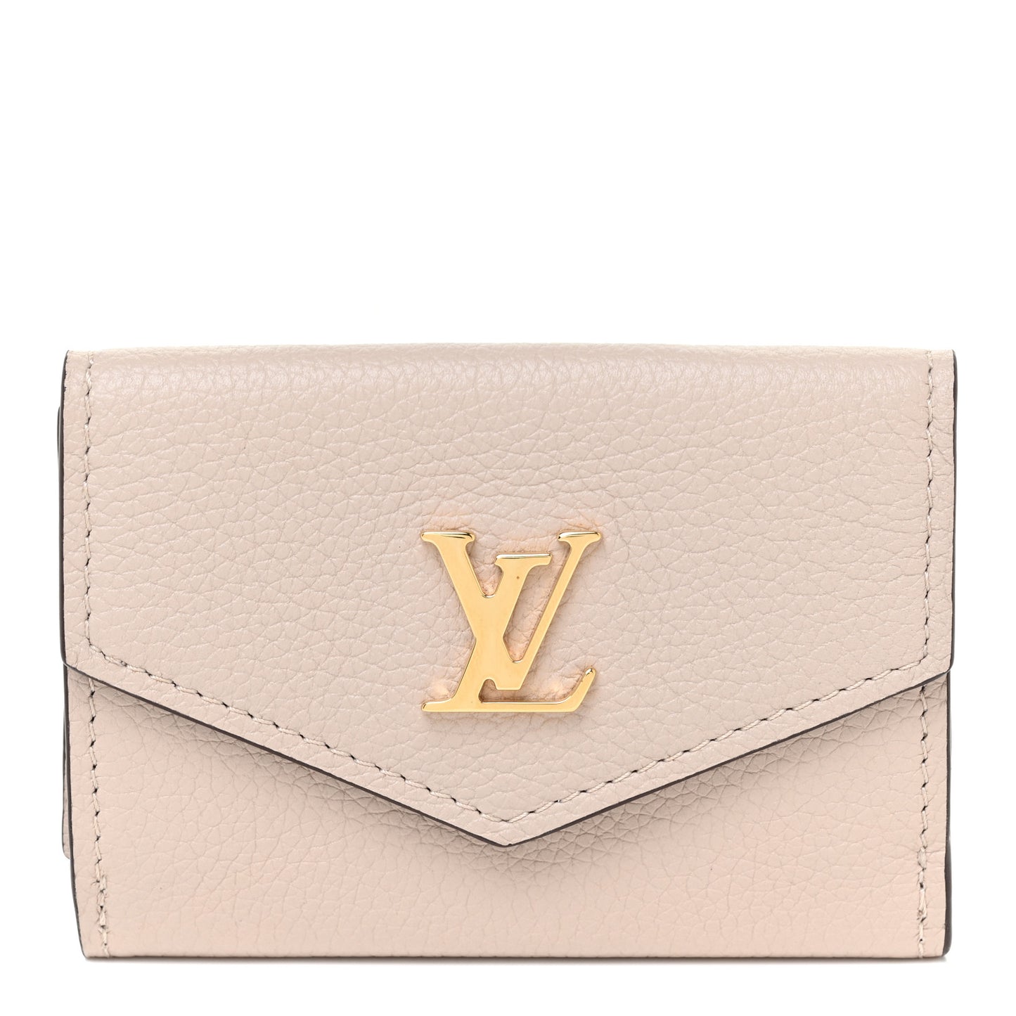 Calfskin Lockmini Wallet Greige