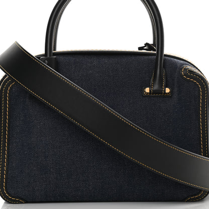 Delvaux Denim Calfskin Cool Box MM Blue Black 8 of 13