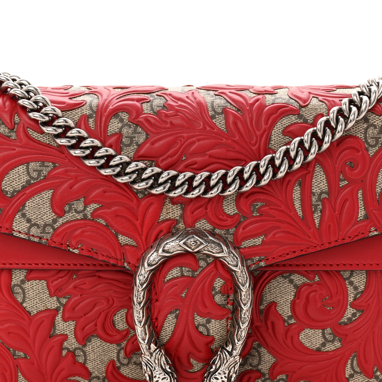 Gucci GG Supreme Monogram Arabesque Dionysus Shoulder Bag Hibiscus Red 9 of 11