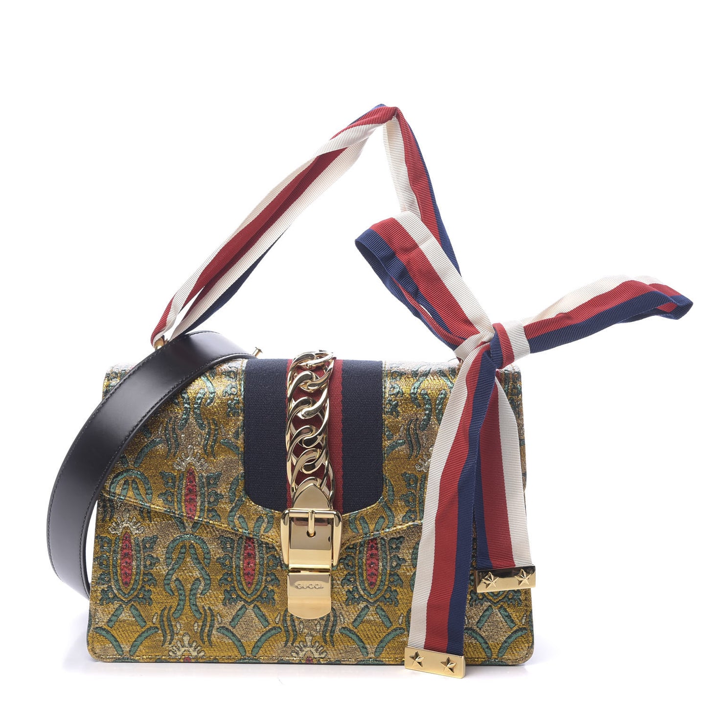 Iridescent Brocade Small Sylvie Shoulder Bag Gold