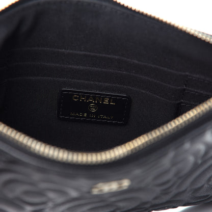 Chanel Caviar Camellia Embossed Cosmetic Pouch Black 6 of 8