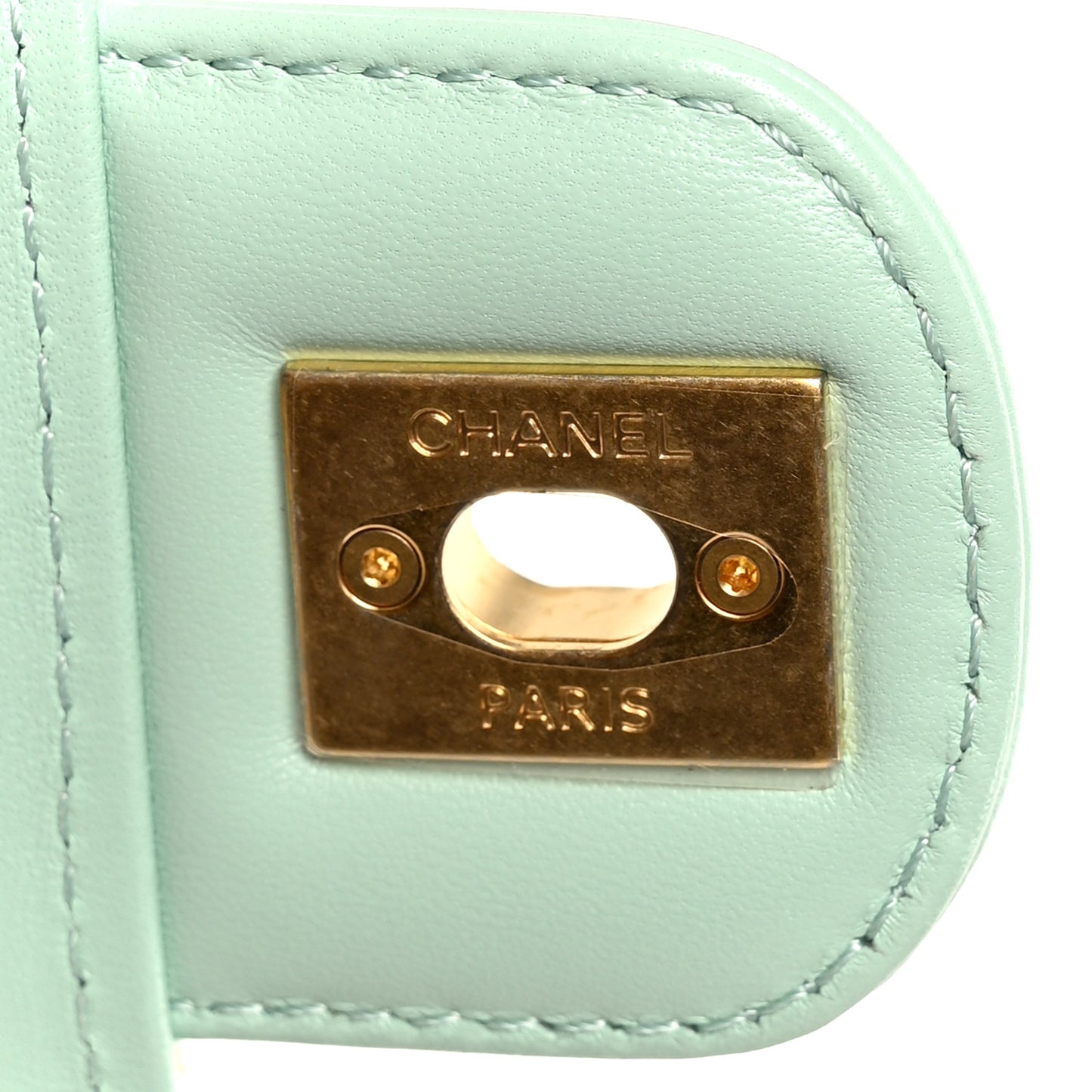 Tweed Handle Crush Top Handle Flap Bag Light Blue Ecru