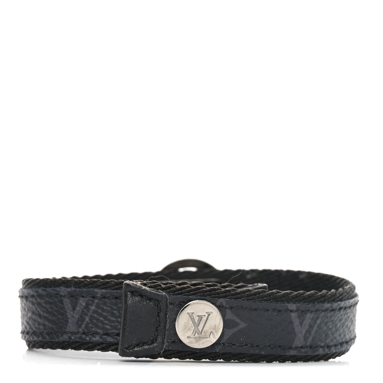Louis Vuitton Monogram Eclipse LV Circle Bracelet 3 of 4