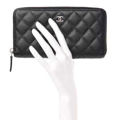 Chanel Caviar Quilted Large Gusset Zip Around Wallet Black 2 of 8