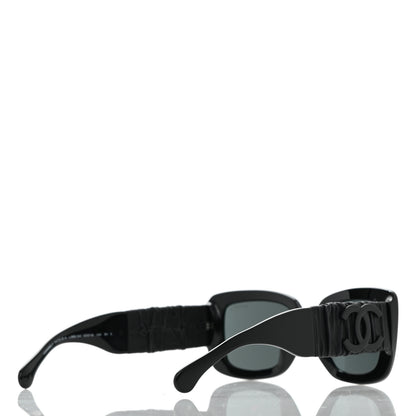 Chanel Acetate Calfskin Polarized Square Sunglasses 5473-Q-A Black 4 of 8