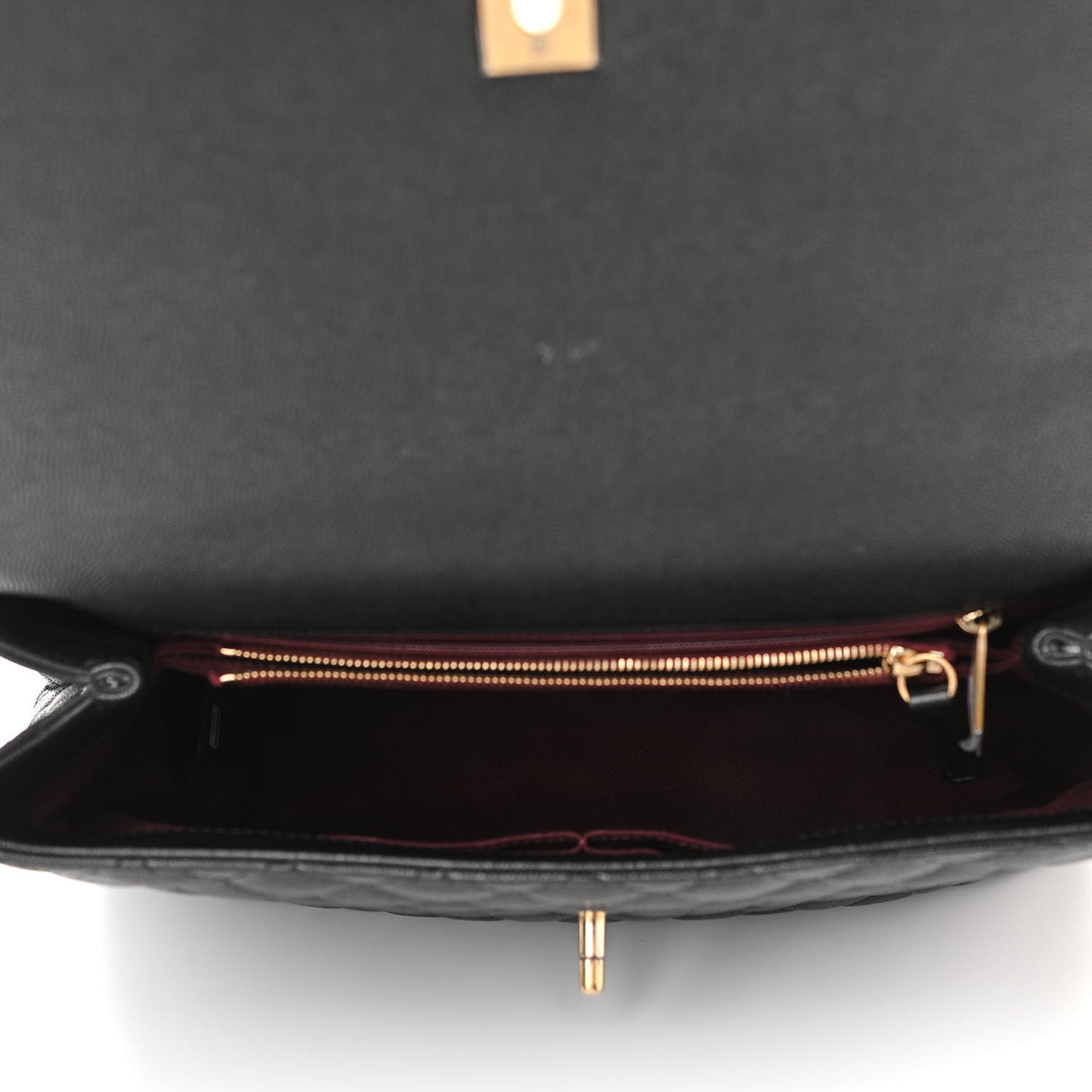 Caviar Quilted Medium Coco Handle Flap Black