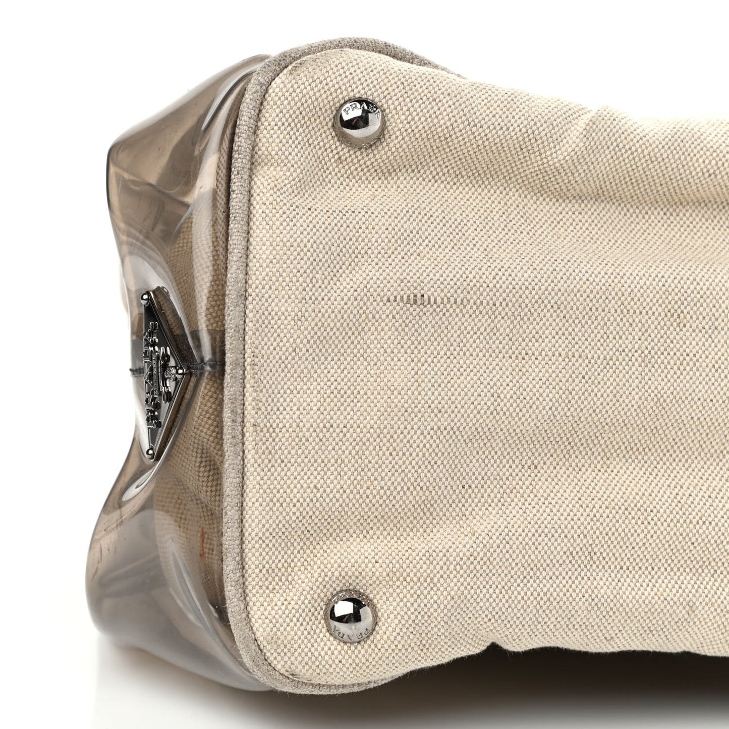 Canvas Plexiglass Crystal Cluster Tote Fume