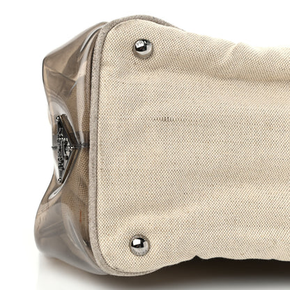 Prada Canvas Plexiglass Crystal Cluster Tote Fume 5 of 17