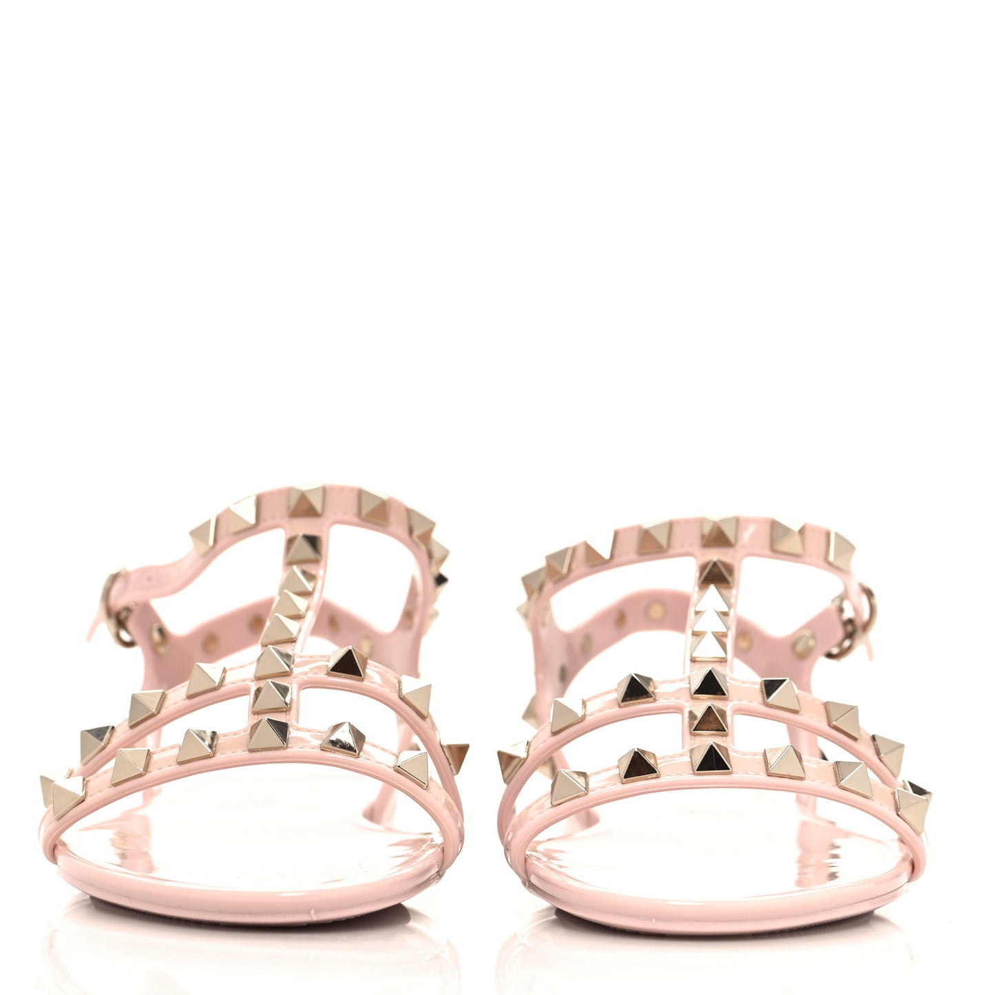 PVC Jelly Rockstud Caged Sandals 35 Poudre